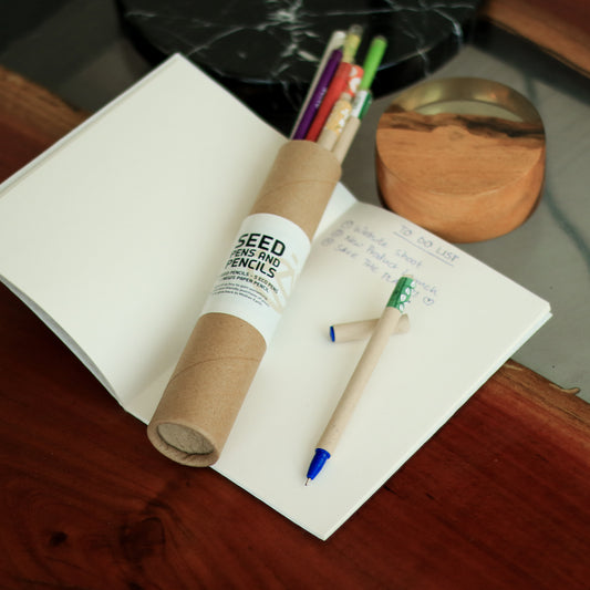 Plantable Pen Pencil Stationery Box in Recycled Kraft Paper