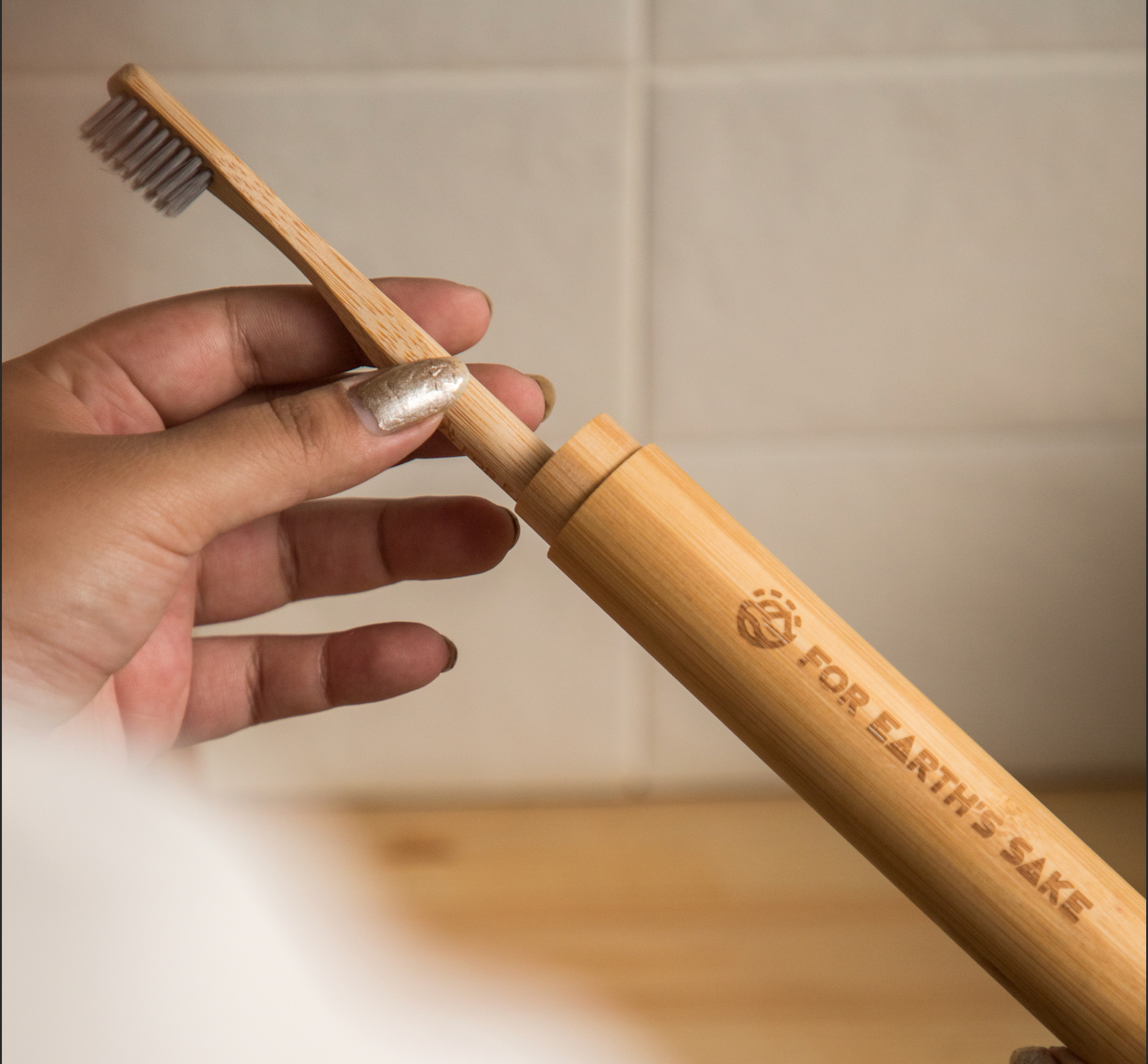 Bamboo Toothbrush Holder